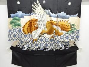 鷹模様刺繍紋付男児着物
